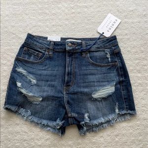 NEW Pink Lily Denim Distressed Stretch Shorts